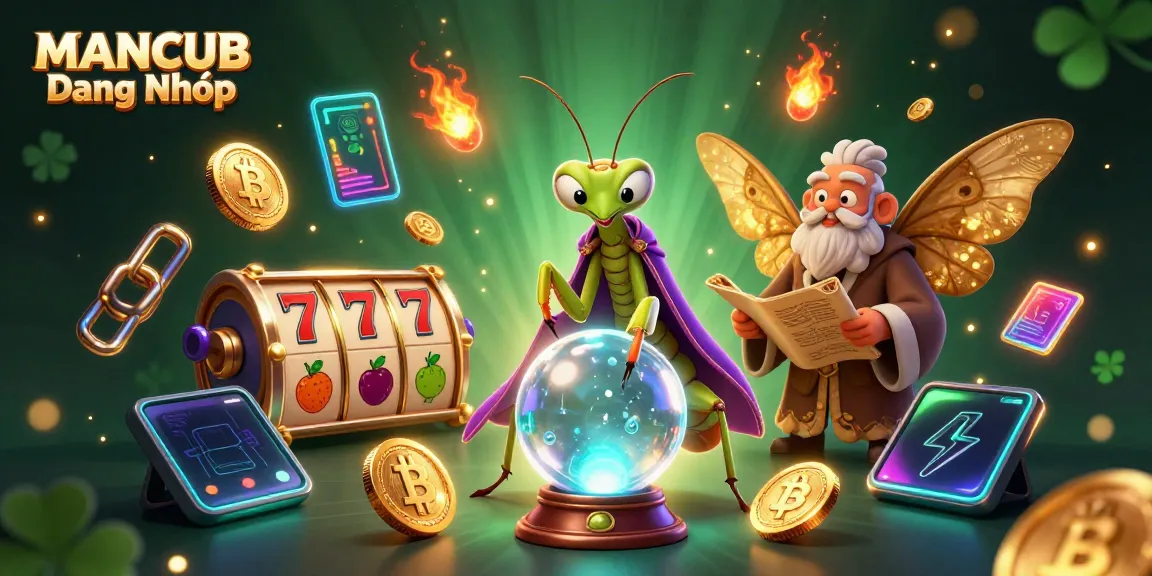 Engage in exhilarating gameplay with MANCUB Đăng Nhập, showcasing vibrant slot action and iconic characters.