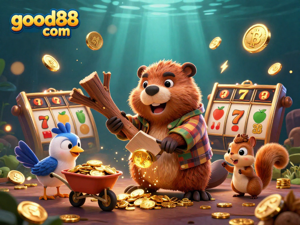 Experience gaming excitement at good88 com with vibrant casino elements and animated characters
