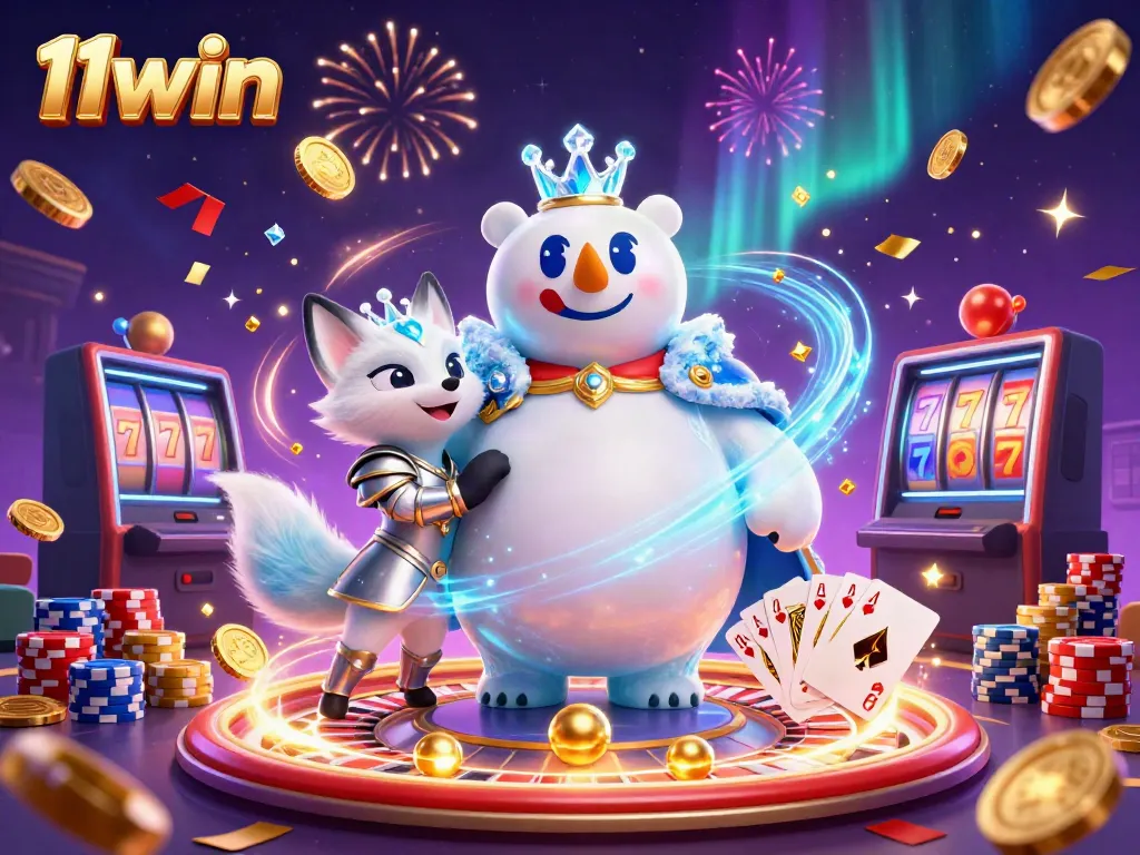 Experience a thrilling 11win moment surrounded by dazzling casino elements and festive energy.