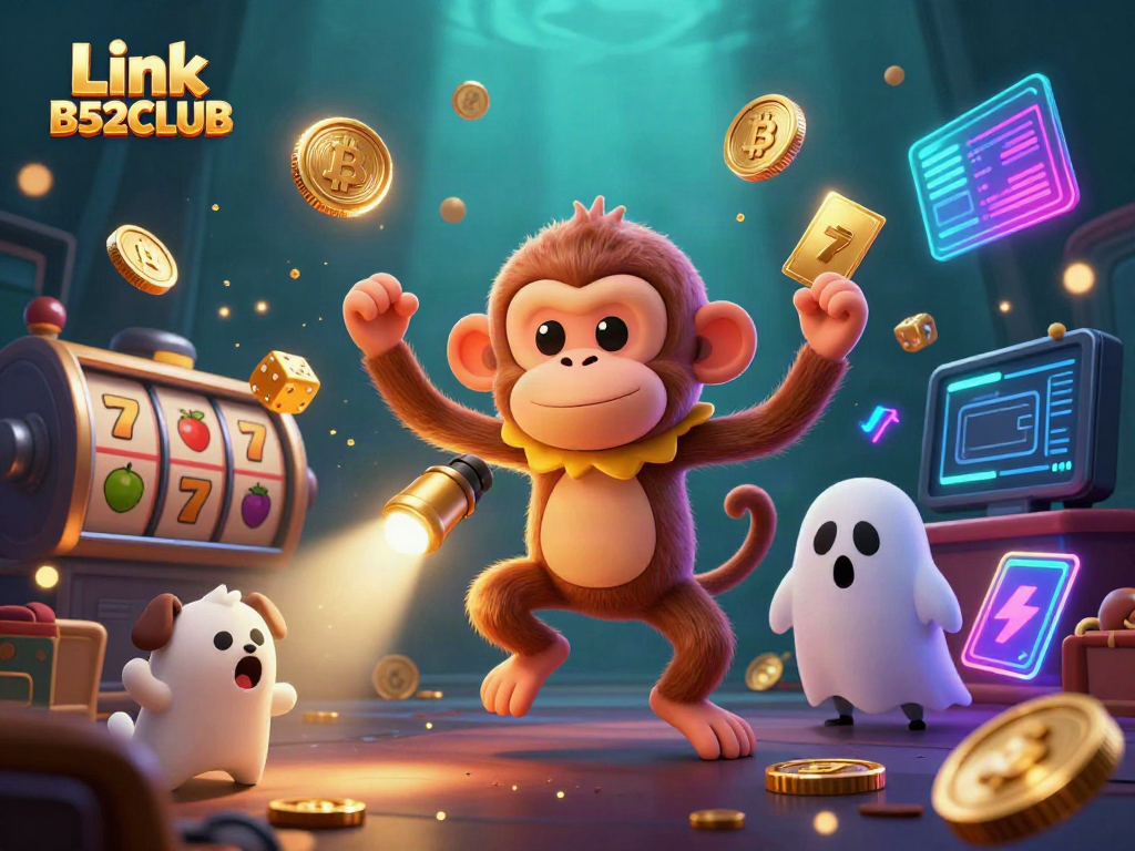 Experience thrilling fun at Link B52CLUB with a haunted casino scene featuring ghostly elements.